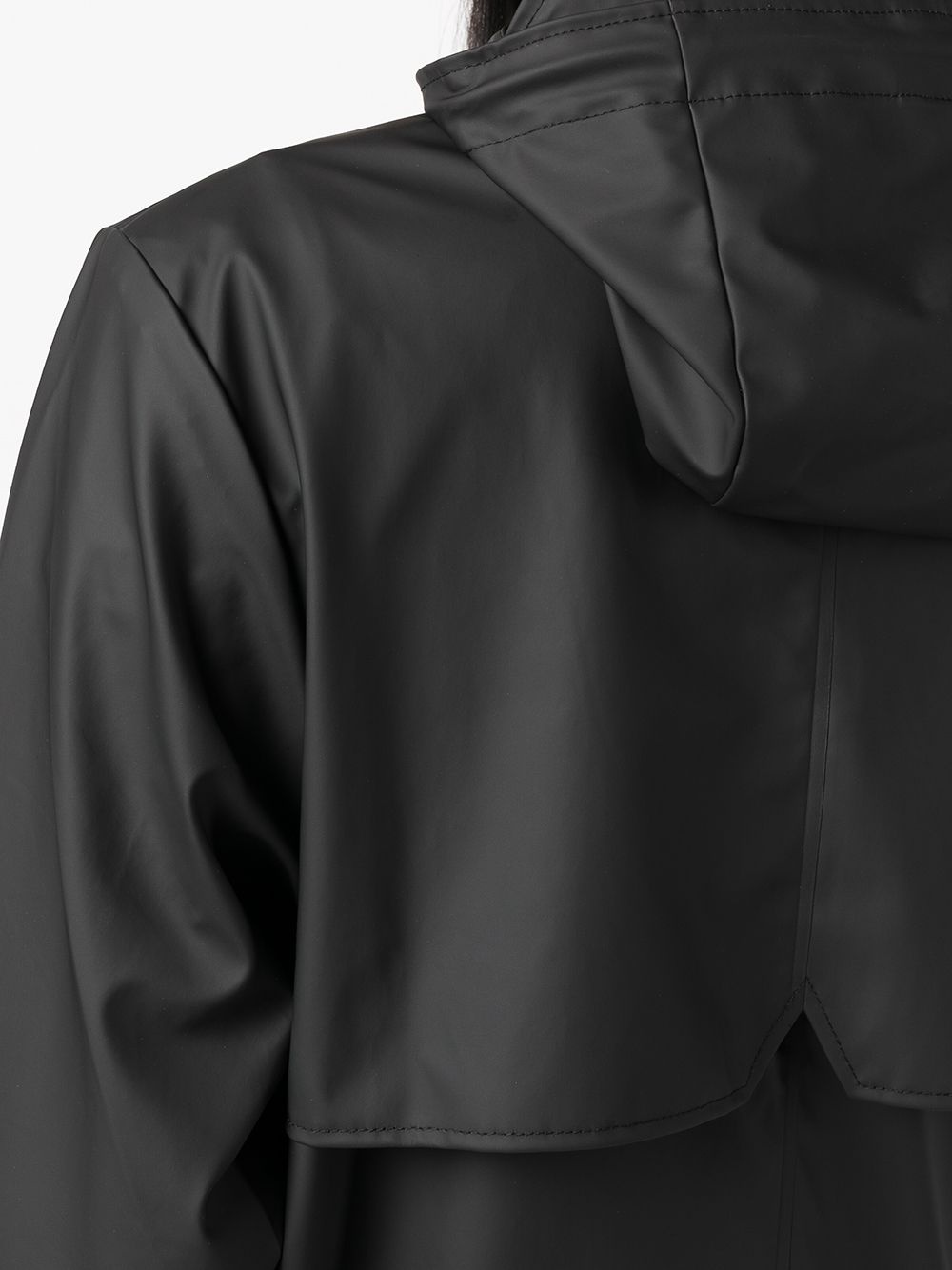 Longer drawstring-hood raincoat - 5
