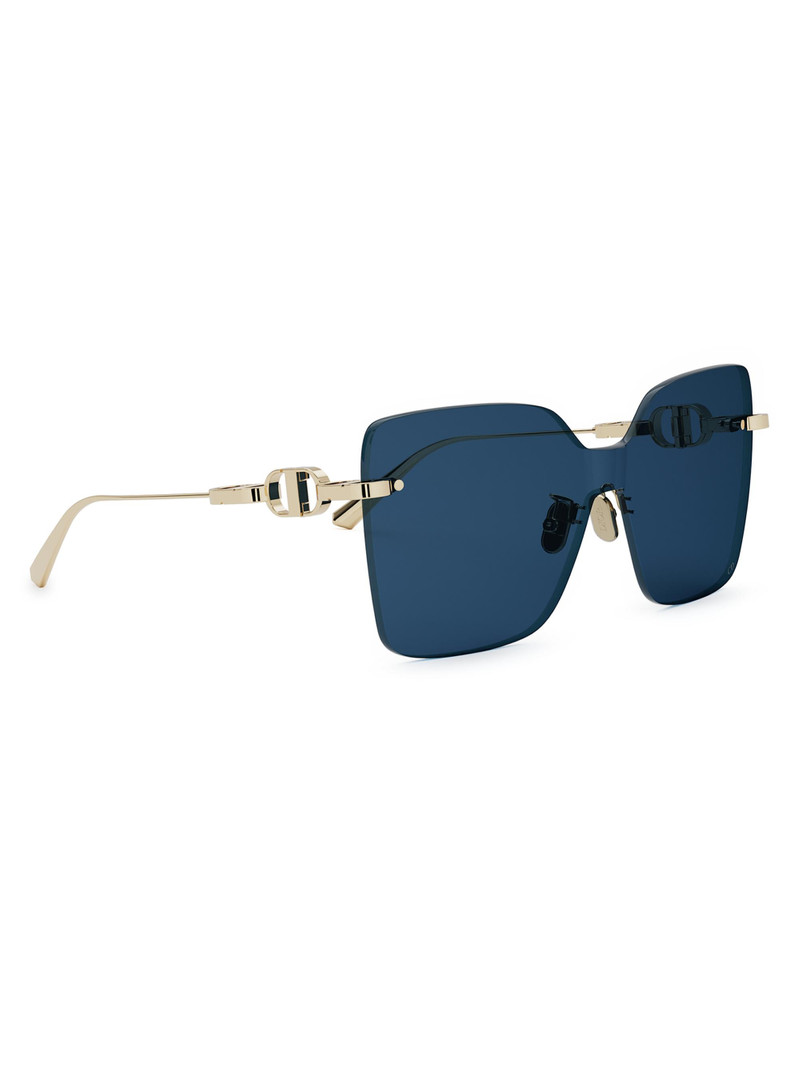 Women's CD Chain M1U 140MM Shield Sunglasses - Gold Dark Blue 8