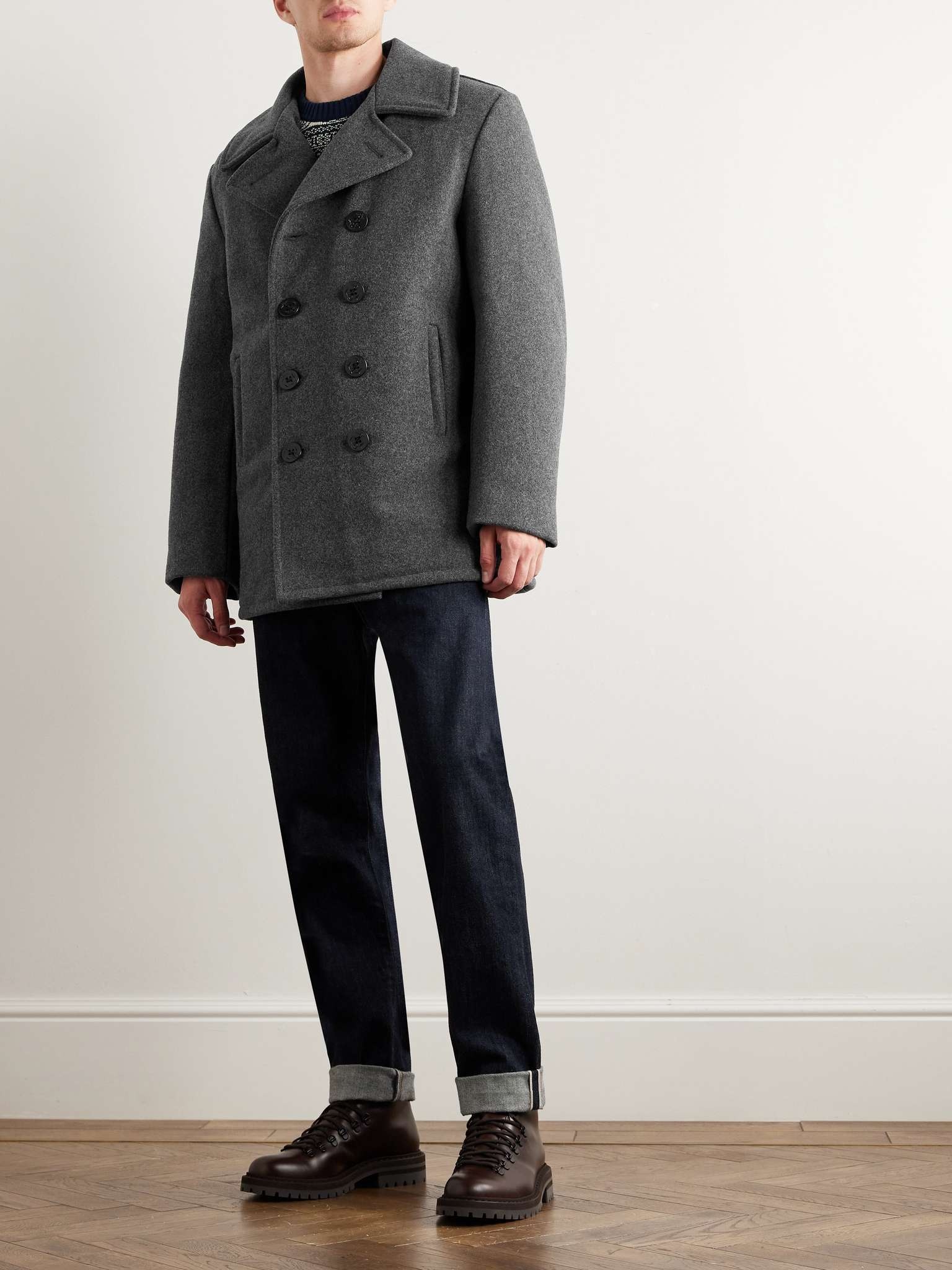 Melton Wool-Blend Peacoat - 2
