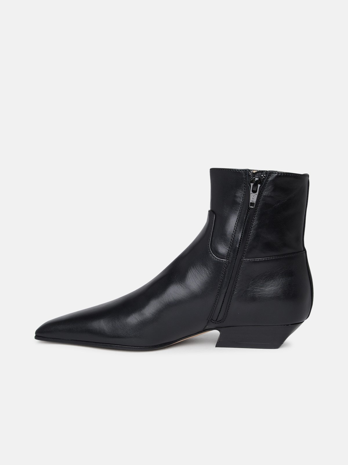 Black leather ankle boots - 3