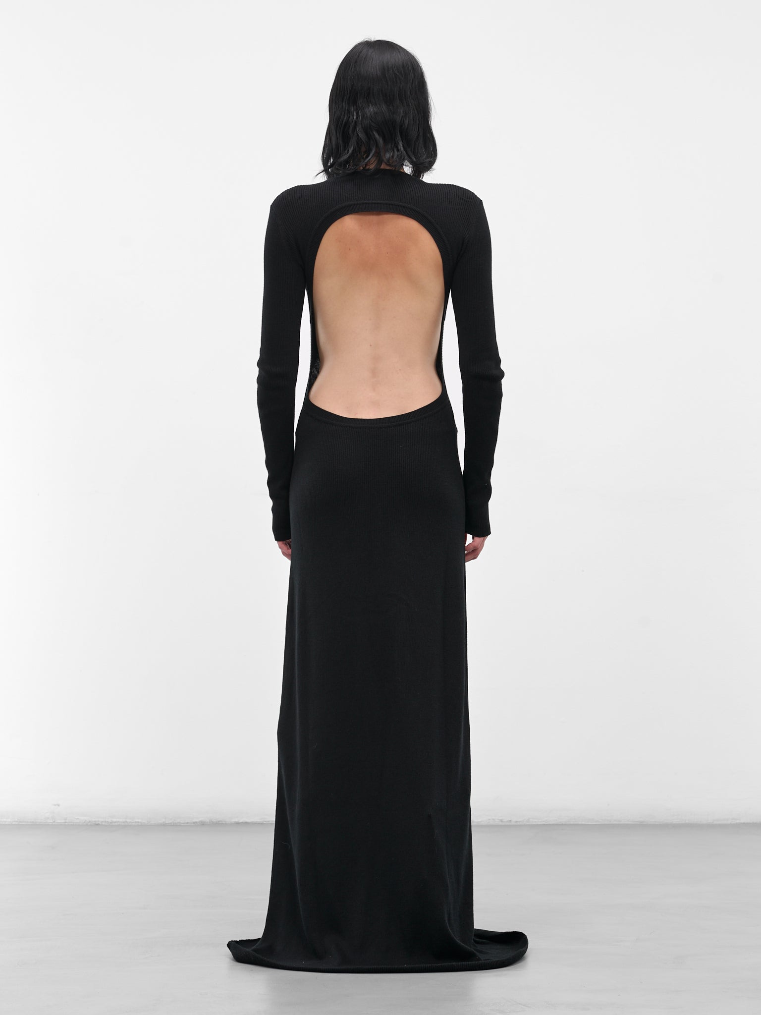 Black Eva Long Knit Dress - 3
