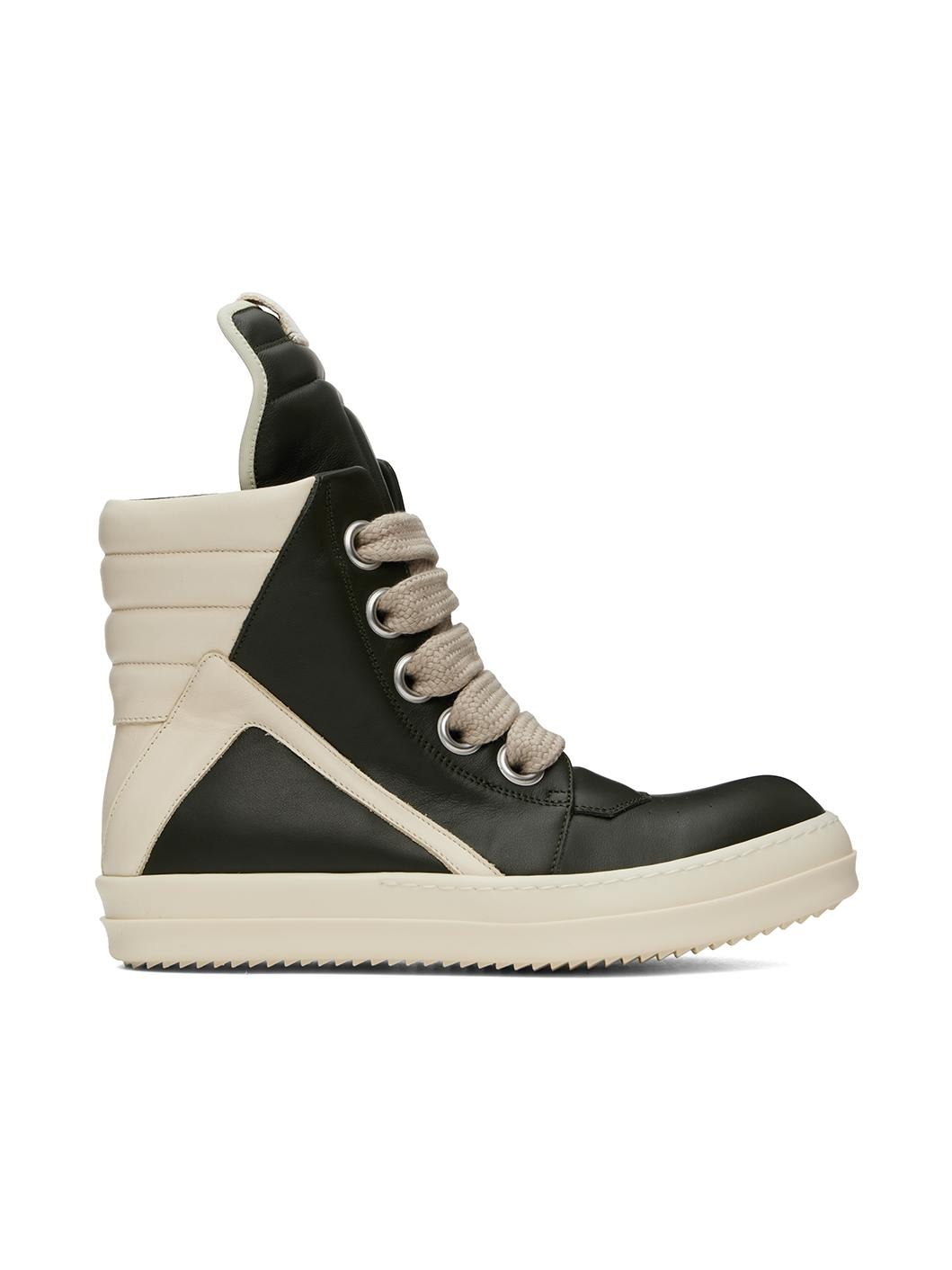 Green & Off-White Porterville Jumbolaced Geobasket Sneakers - 1