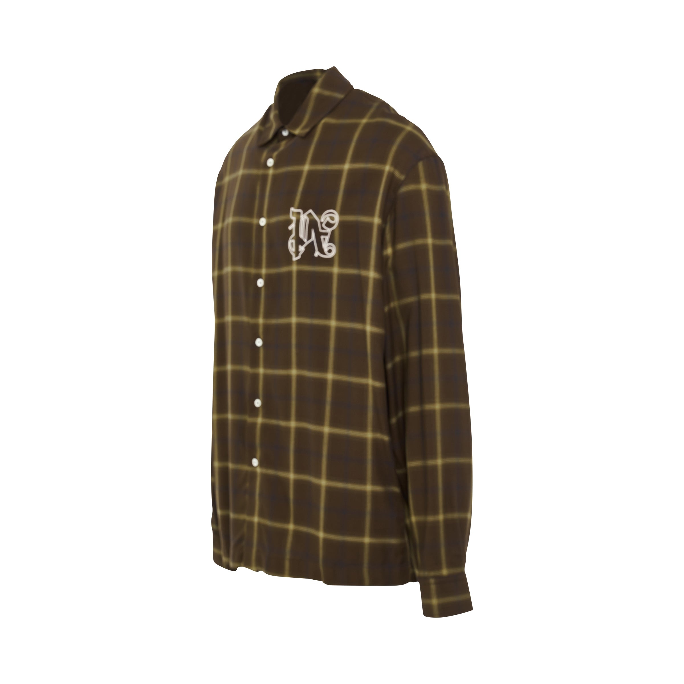 Monogram Check Shirt in Brown - 2