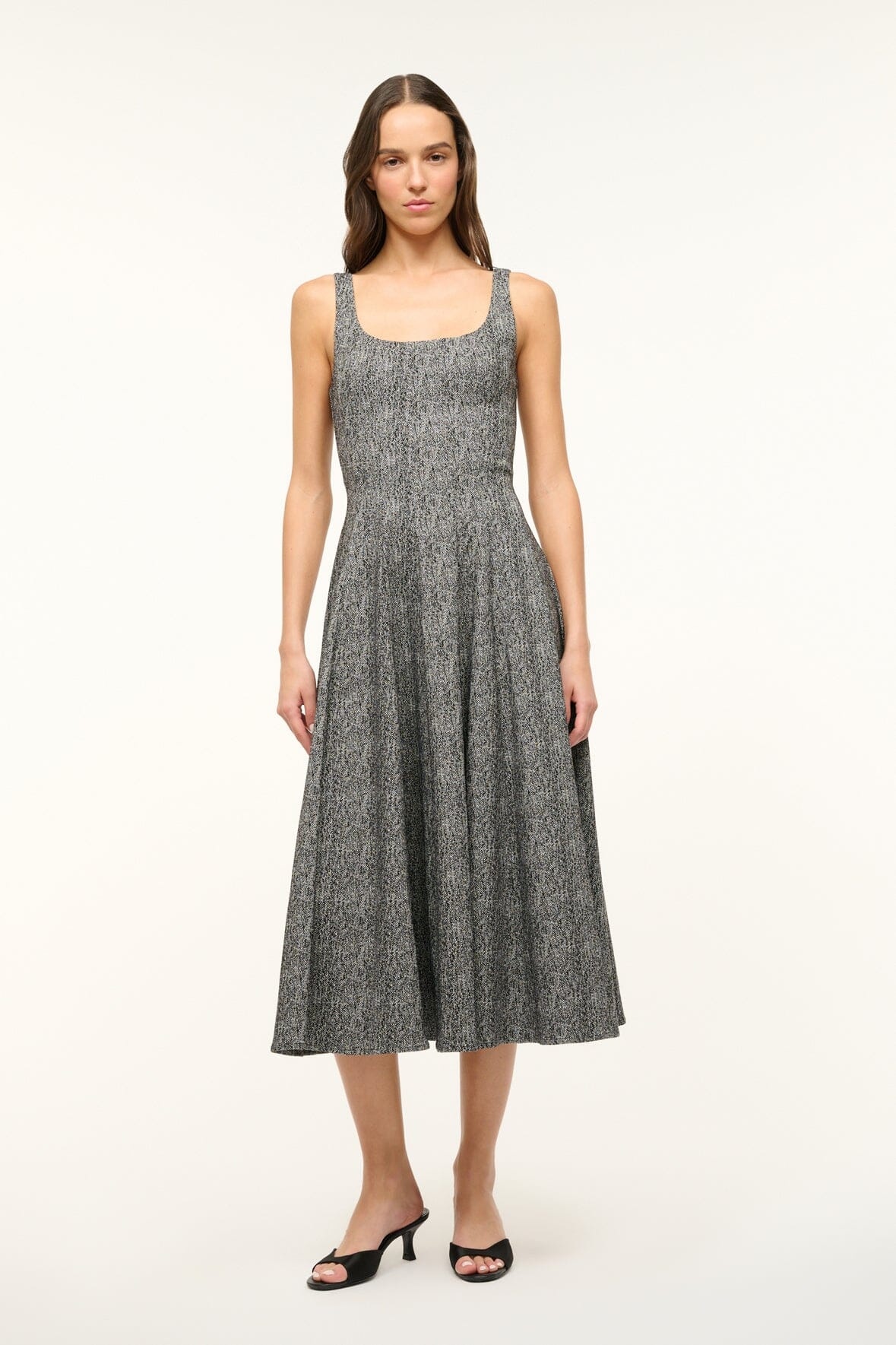 STAUD WELLS DRESS TEXTURED HERRINGBONE - 2