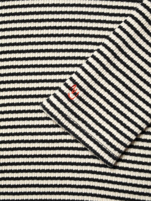 Jessy Striped Rib LS T-Shirt Ecru/White - 4