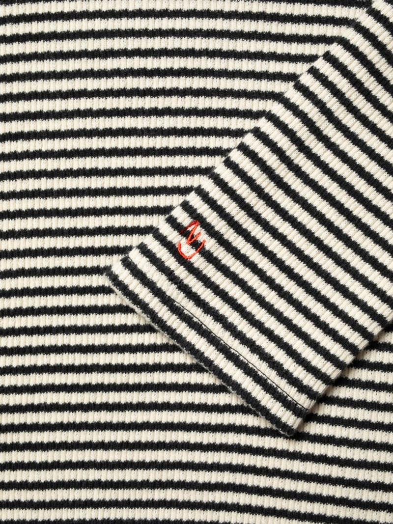 Jessy Striped Rib LS T-Shirt Ecru/White 4