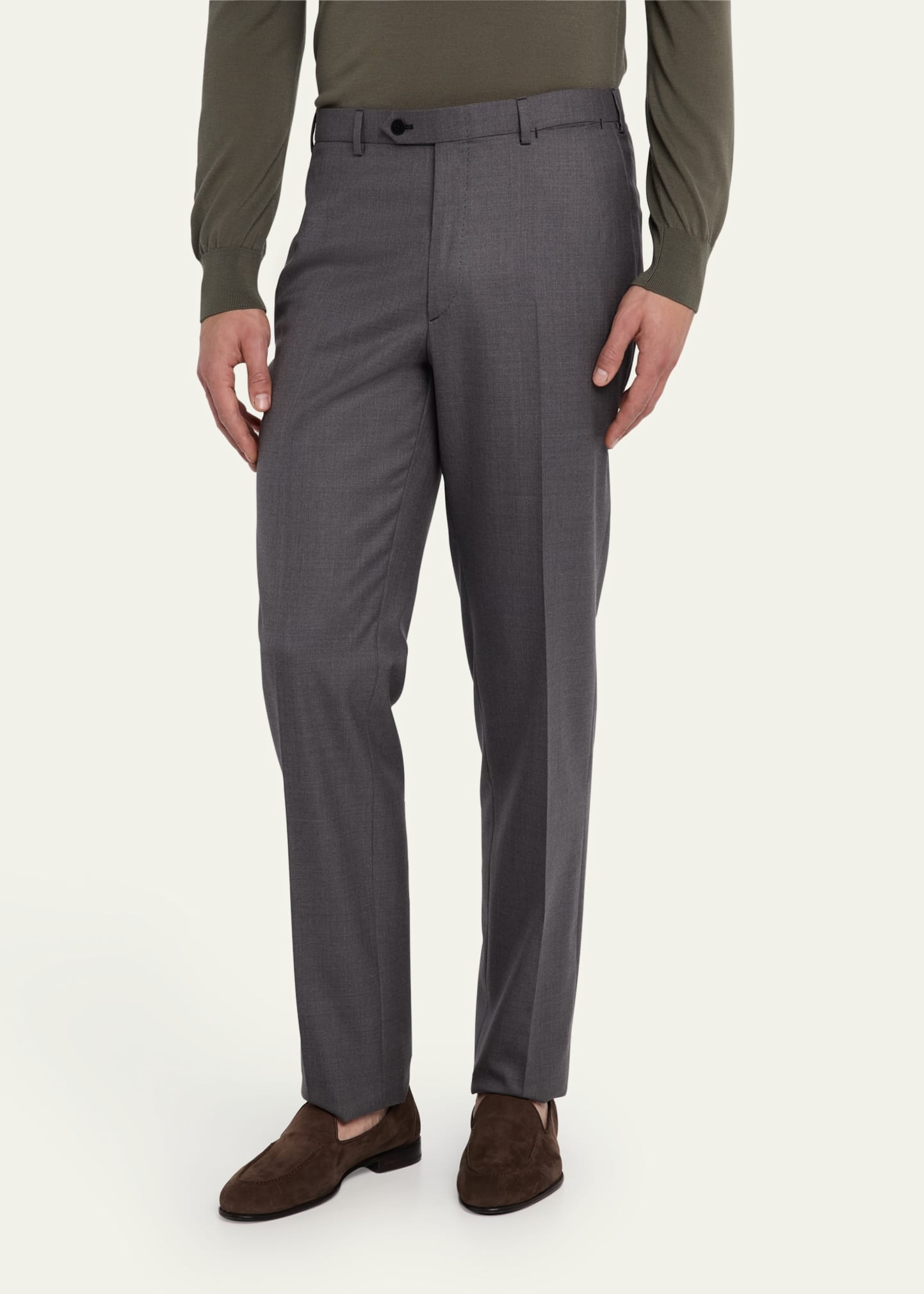 Men's Solid Twill Dress Trousers - 4