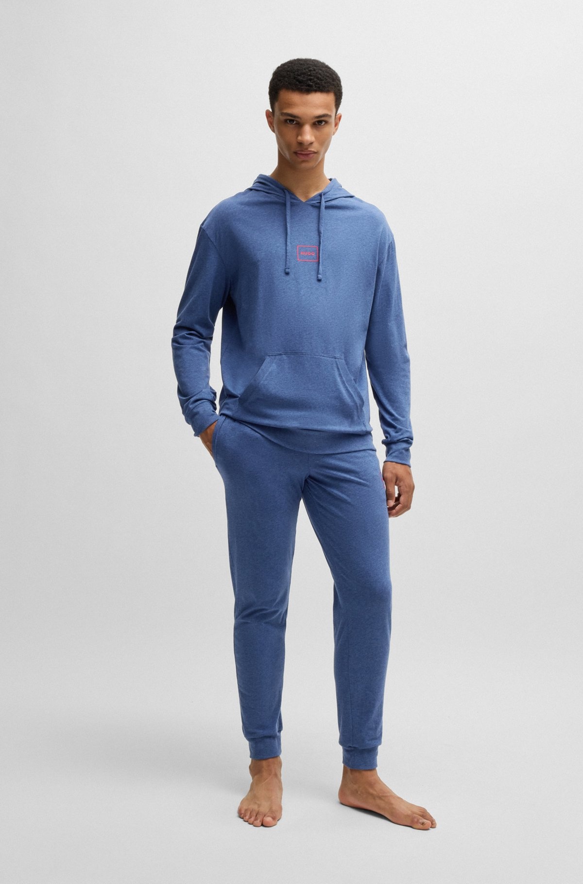 STRETCH-COTTON RELAXED-FIT HOODIE WITH LOGO PRINT - 3
