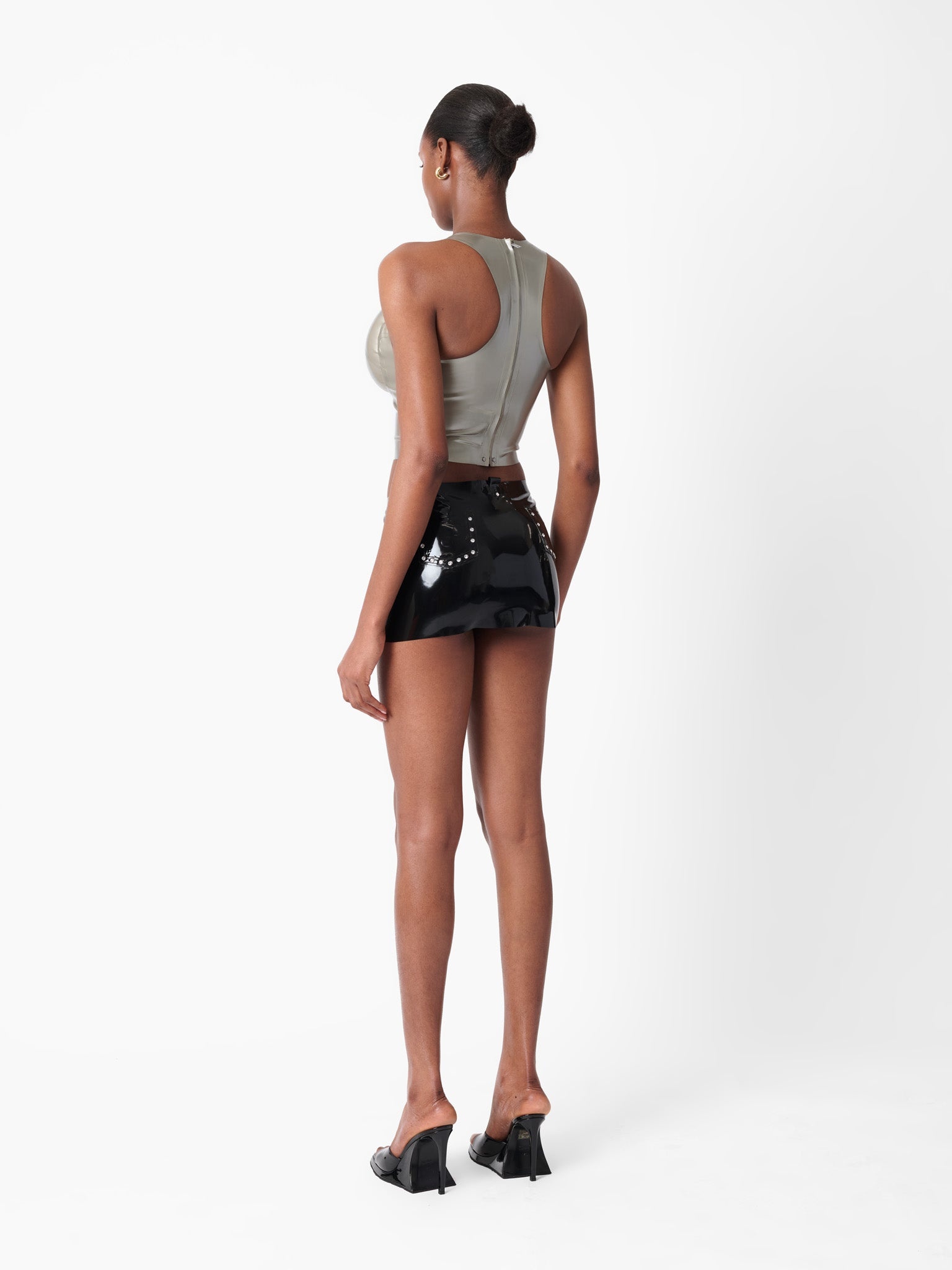 MANHATTAN LATEX MINI SKIRT BLACK - 5
