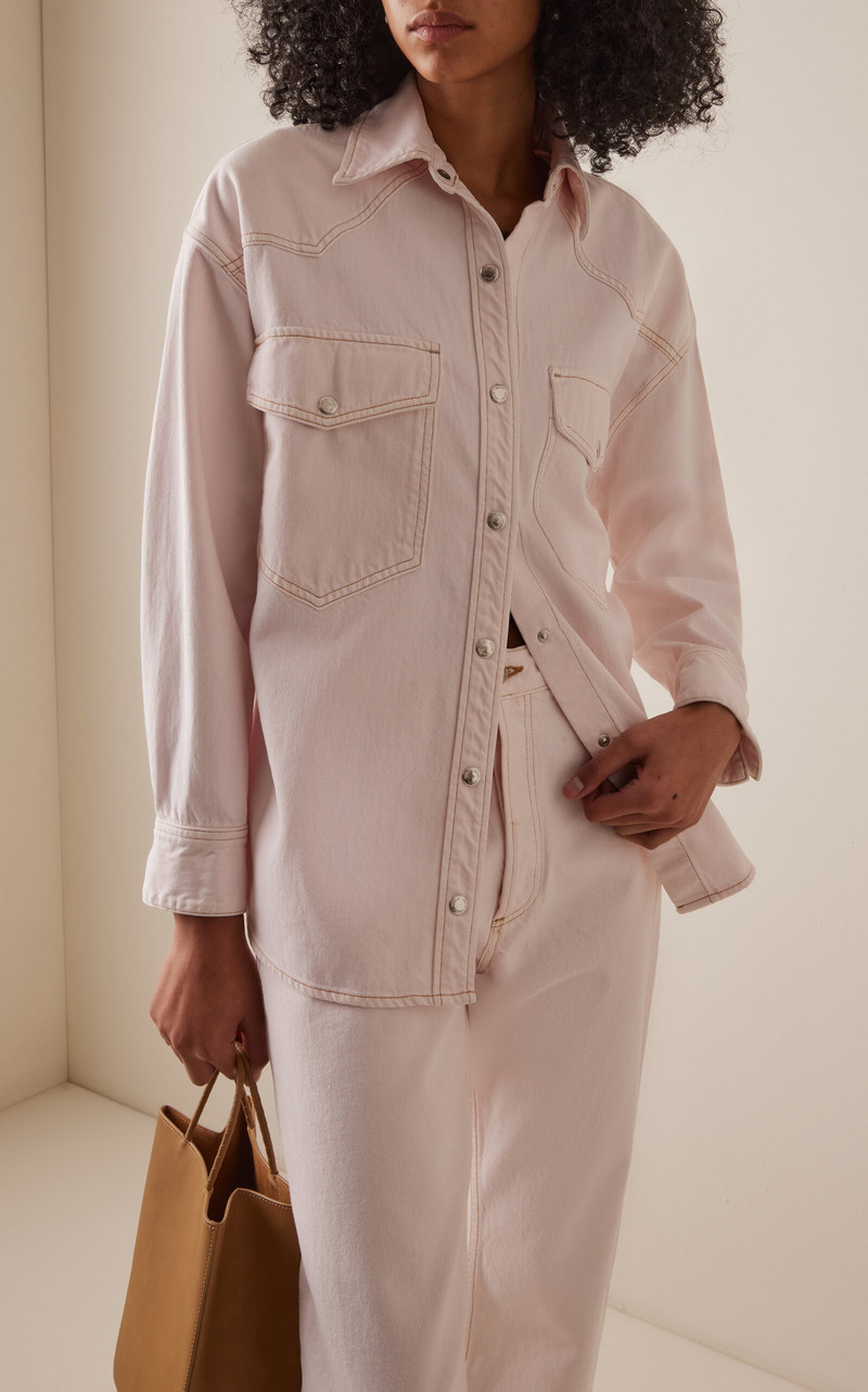 AGOLDE Lotta Denim Shirt pink outlook