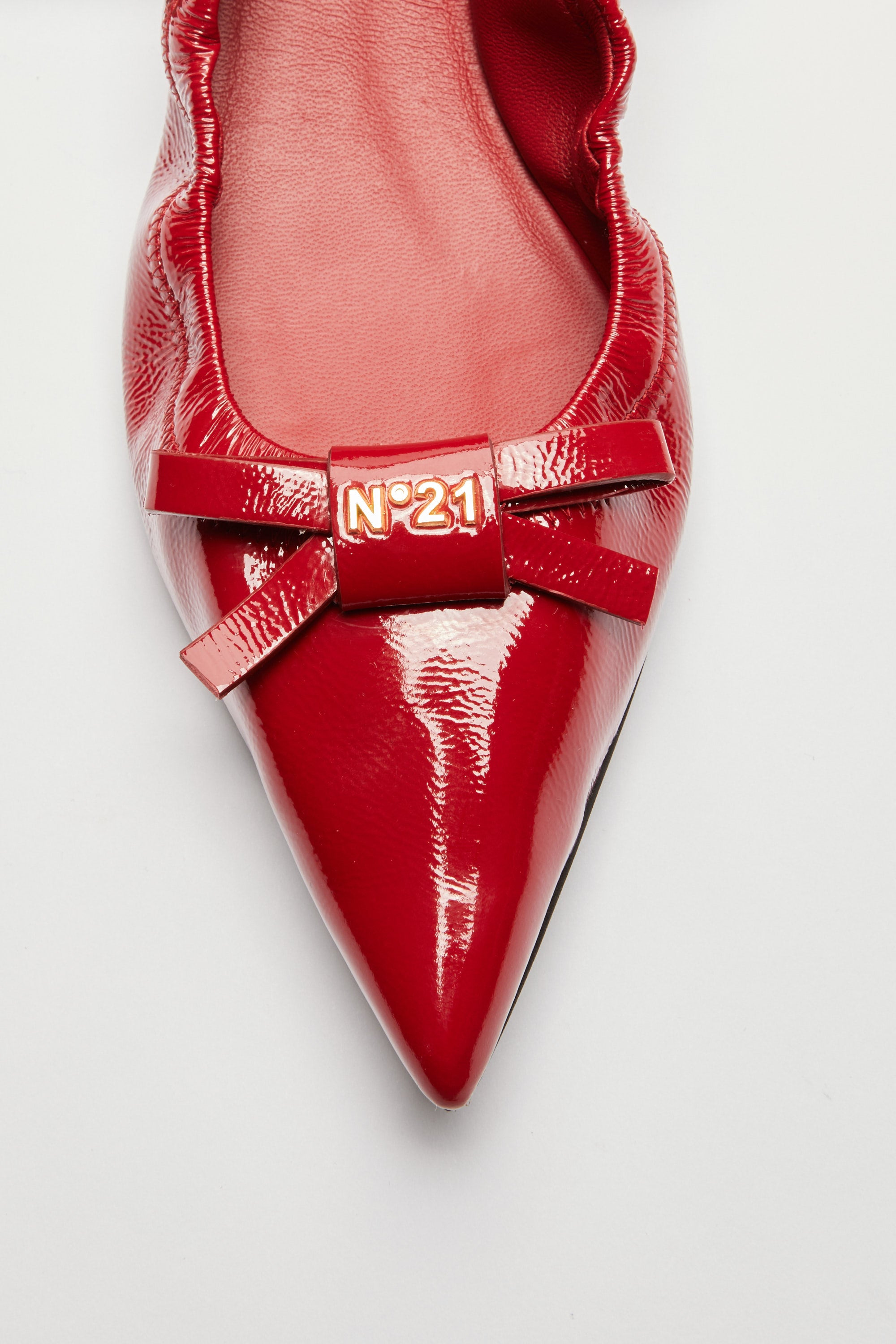 POINTED TOE BALLERINAS WITH BOW AND LOGO - 4