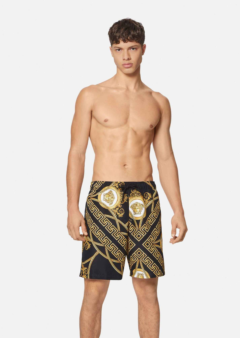 VERSACE La Coupe Des Dieux Print Swim Shorts outlook