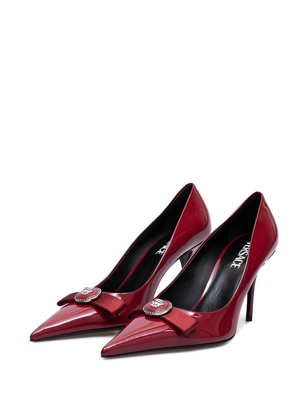 90mm bow-embellished pointed-toe pumps - 2