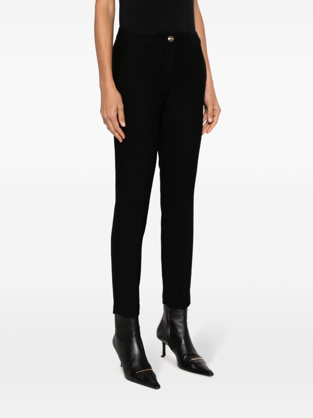 logo-waistband slim trousers - 3