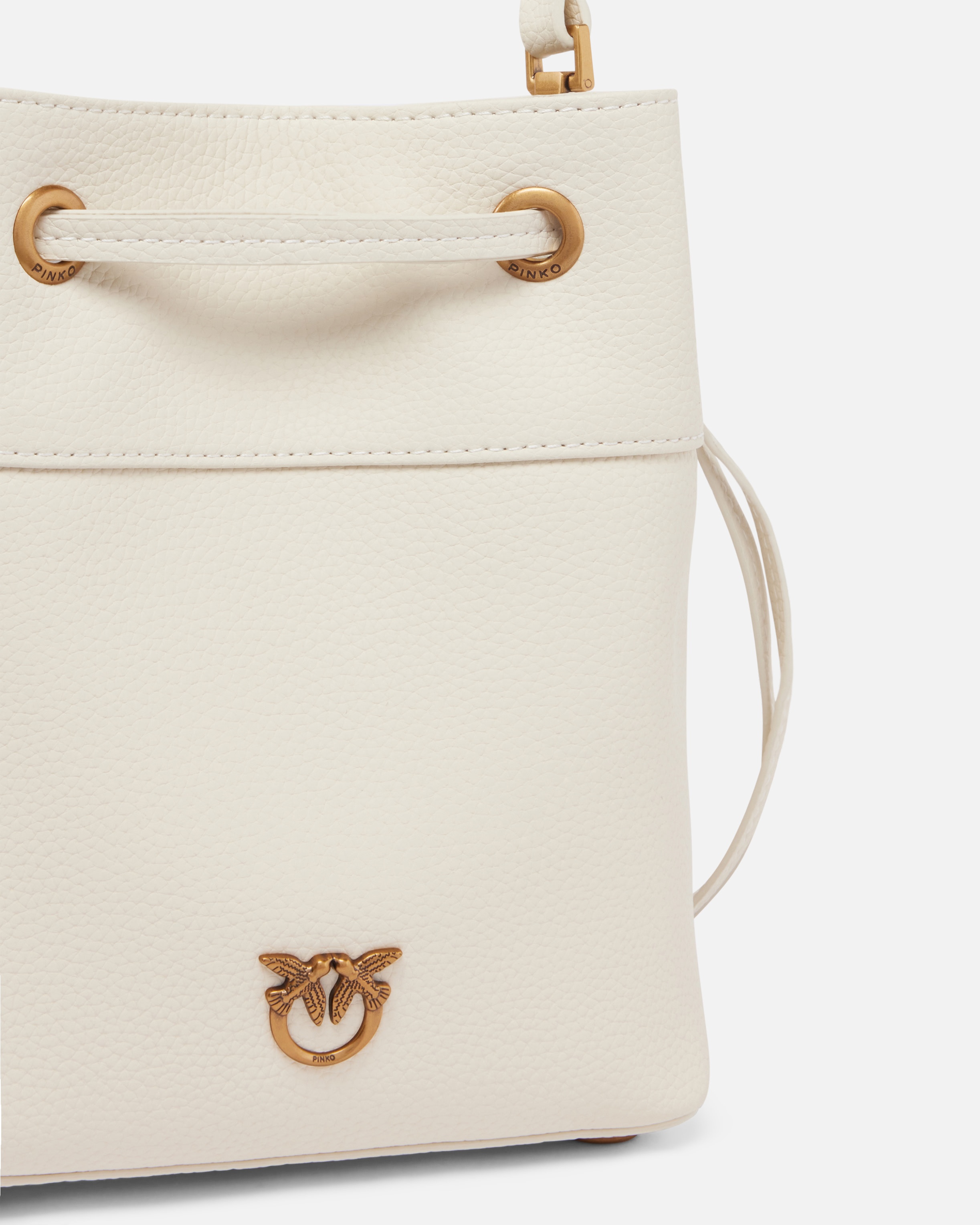 SMALL LEATHER BUCKET BAG WITH SHOULDER STRAP - 3