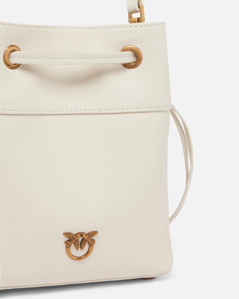 SMALL LEATHER BUCKET BAG WITH SHOULDER STRAP 3