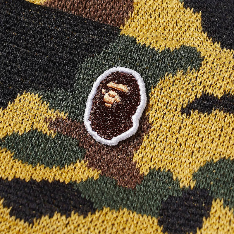 A BATHING APE® BAPE 1st Camo Knit Cap 'Green' outlook