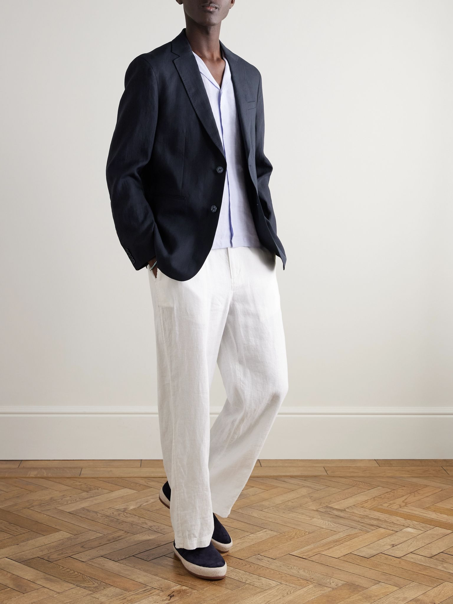 Garret Unstructured Linen Suit Jacket Navy - 2