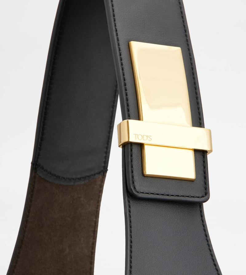 TOD'S DI BAG FOLIO SHOULDER BAG IN LEATHER LARGE - BLACK 7
