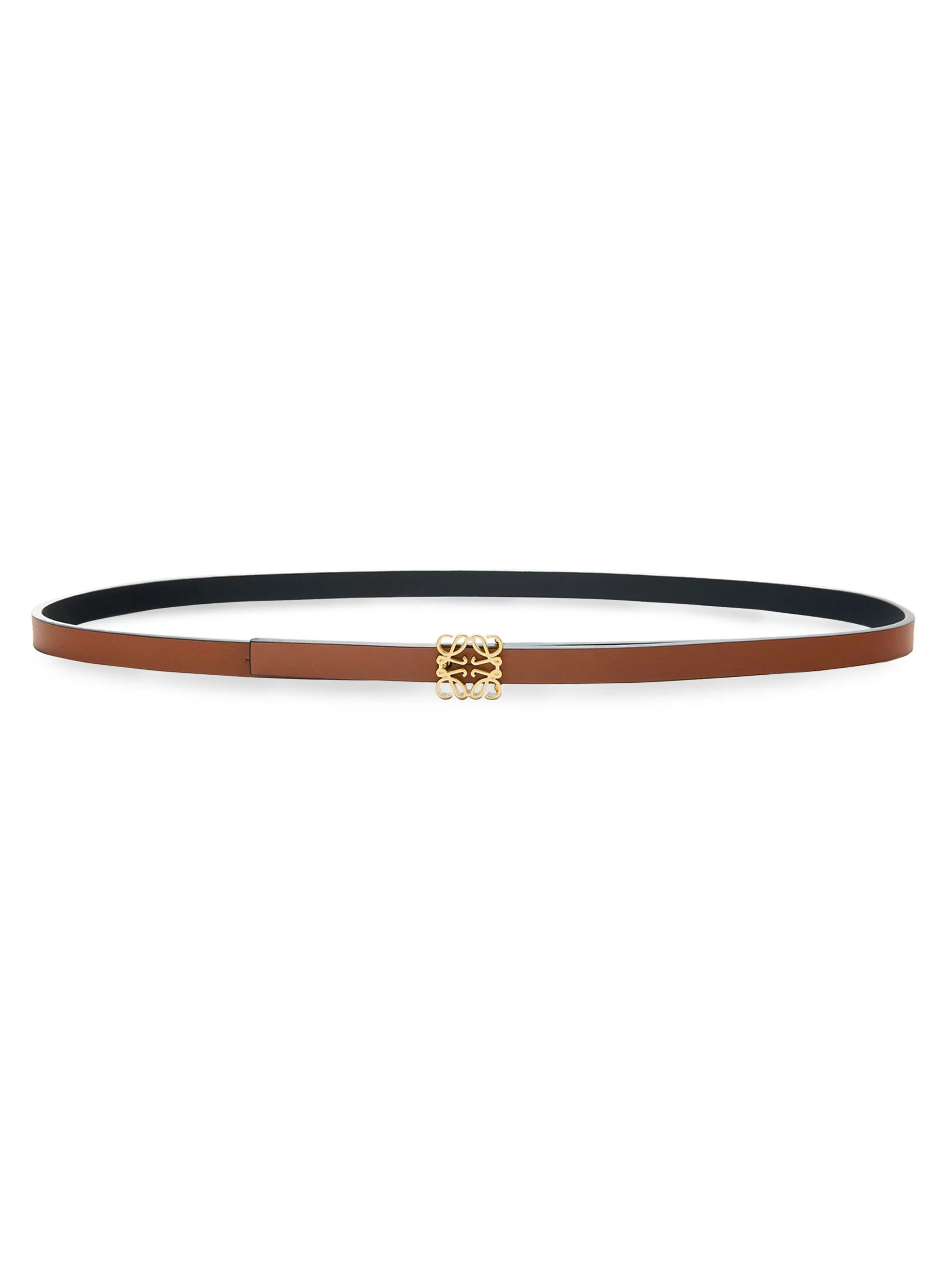 Women's Anagram Leather Belt - Tan Black Gold - 1