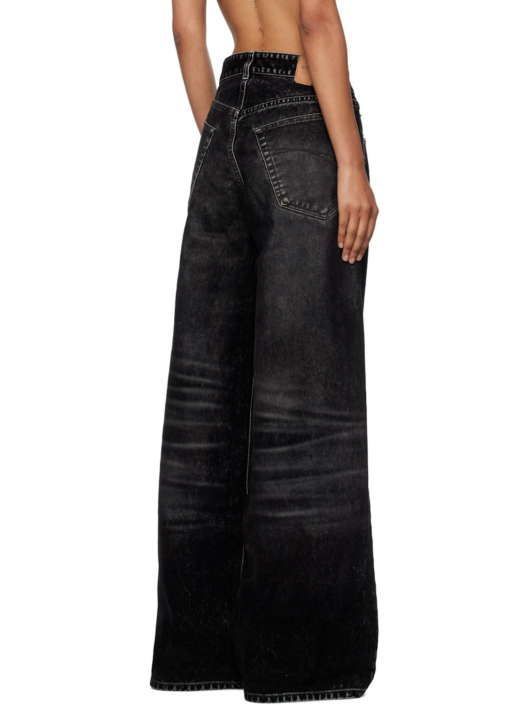 Black Wide Leg Baggy Jeans - 3