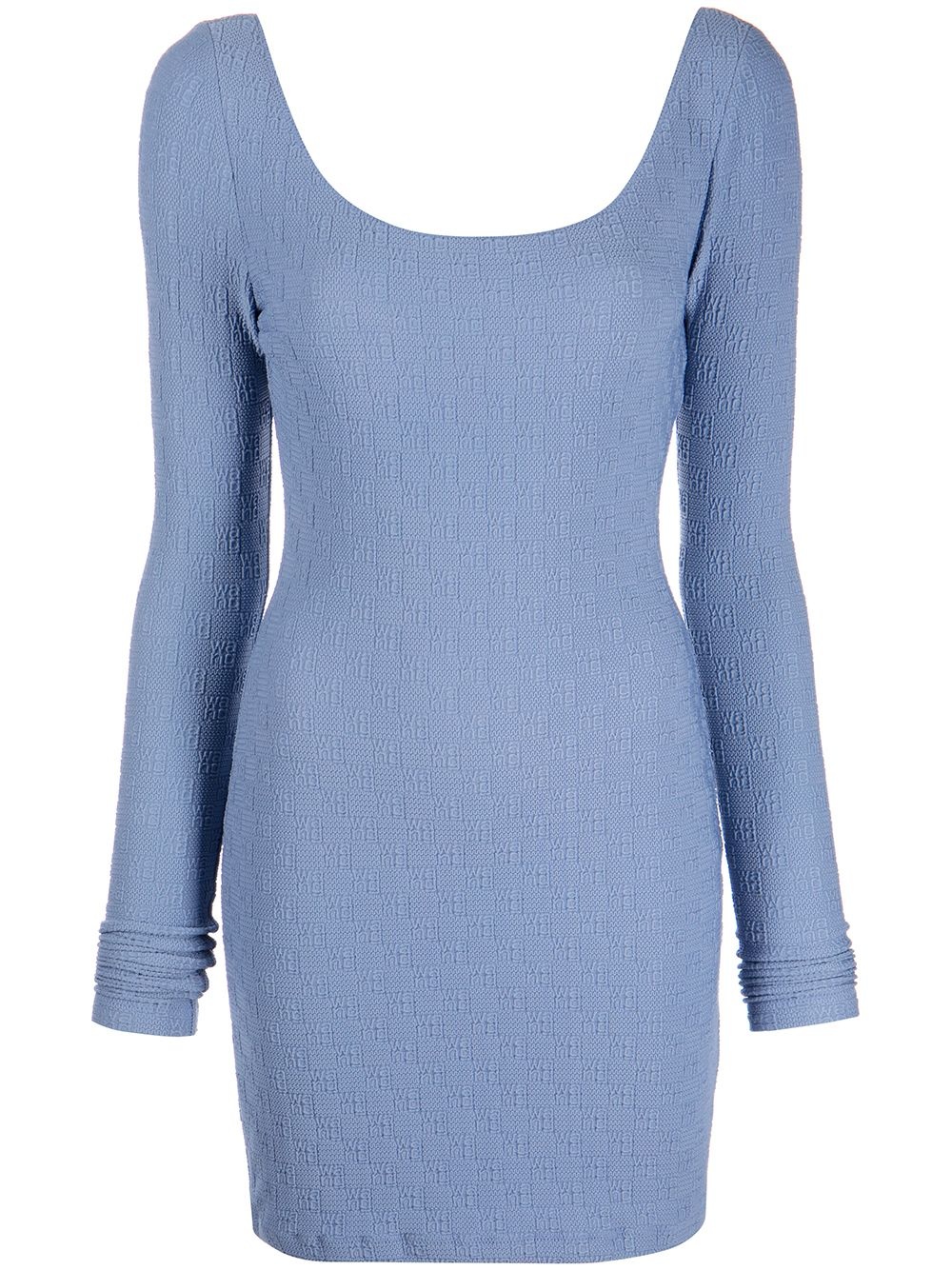 embroidered-logo fitted dress - 1
