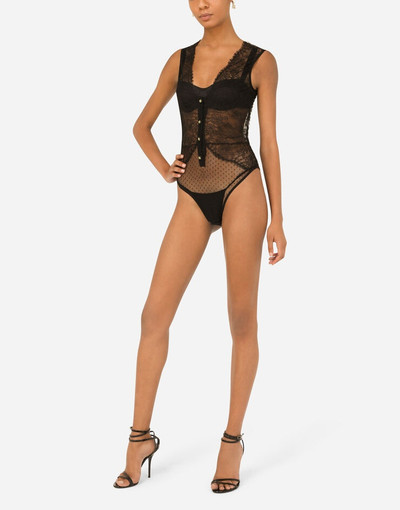 Dolce & Gabbana Lace bodysuit with plunging neckline outlook