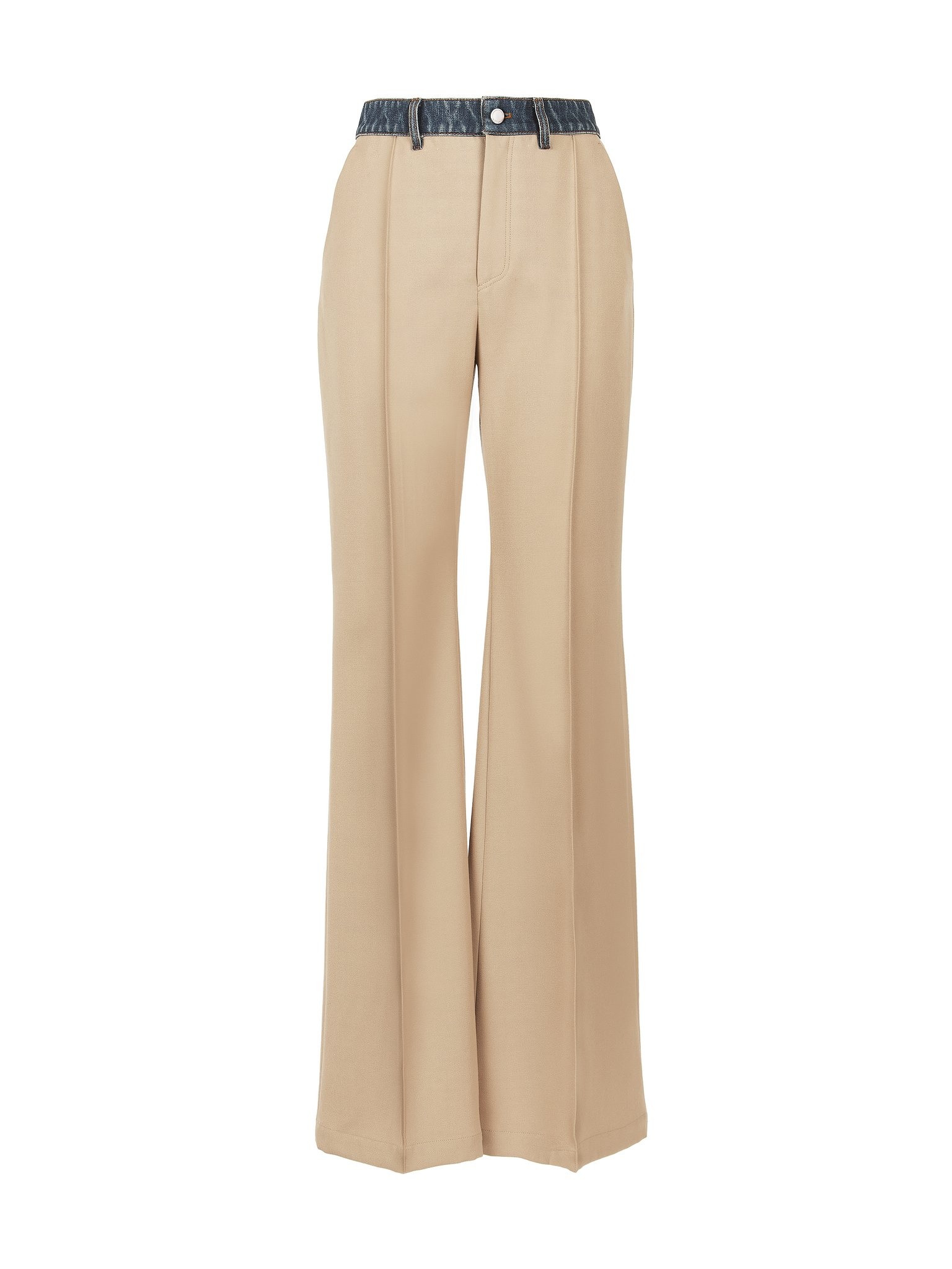 BIMATERIAL FLARE PANTS - 1