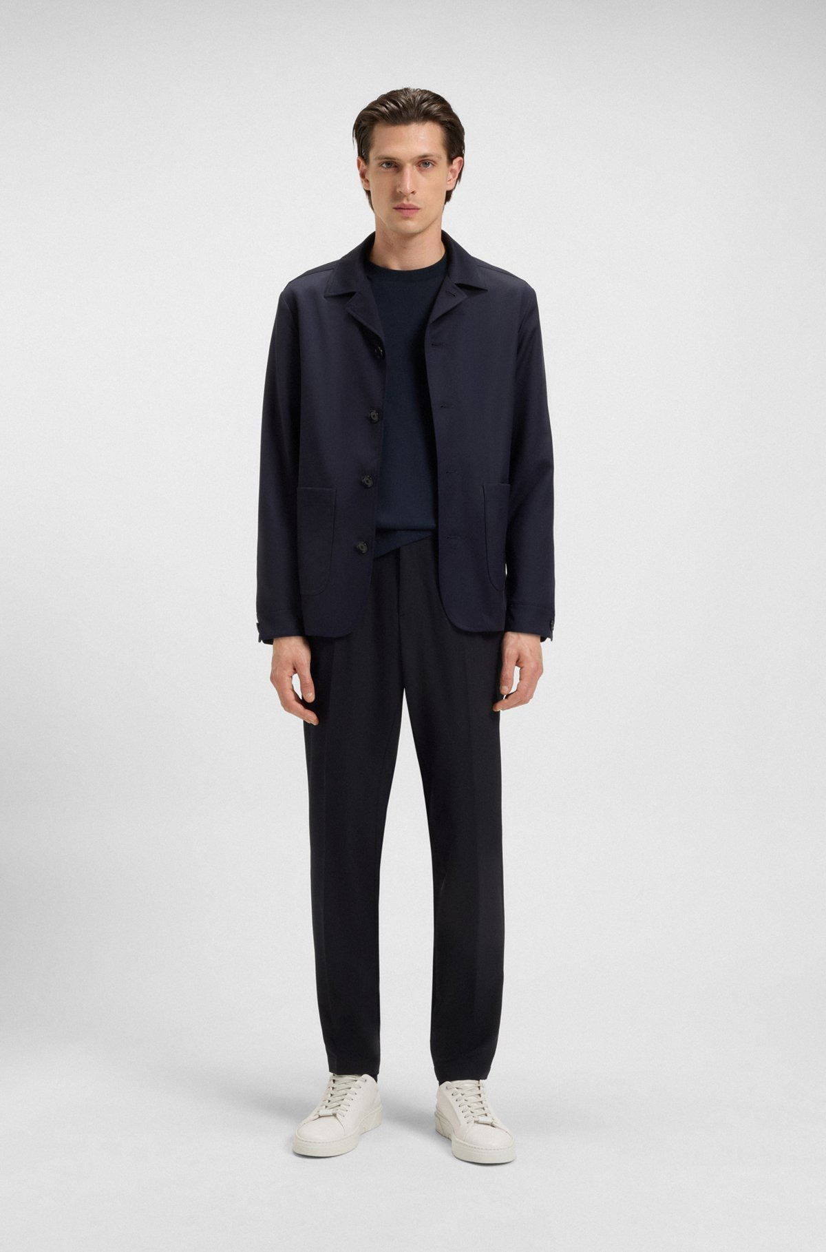 SLIM-FIT SUIT IN MICRO-PATTERNED STRETCH FABRIC - 3
