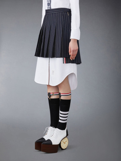 Thom Browne PINSTRIPE DROPPED BACK PLEATED MINI SKIRT outlook