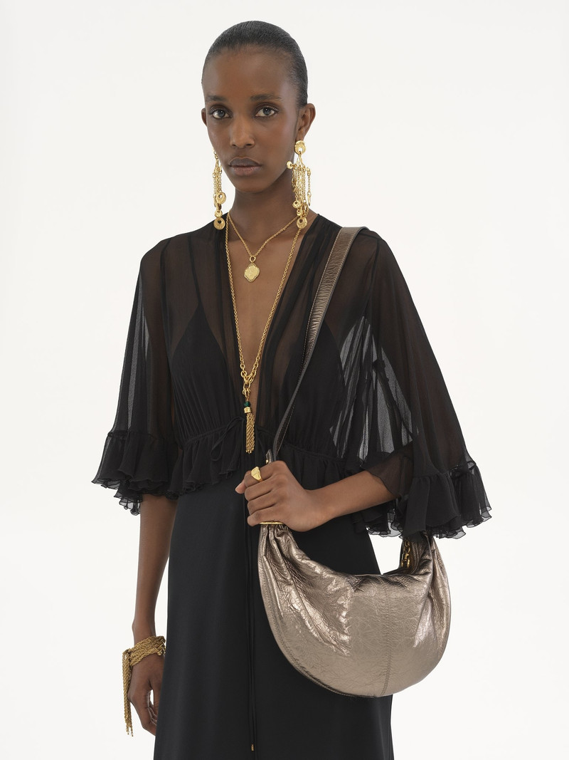 Chloé SMALL BRACELET HOBO BAG IN METALLIZED LEATHER outlook