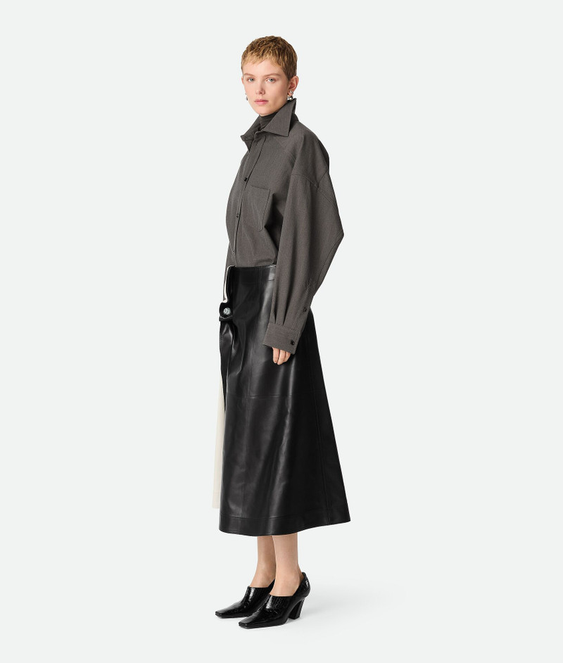 Bottega Veneta Leather Piercing Skirt outlook