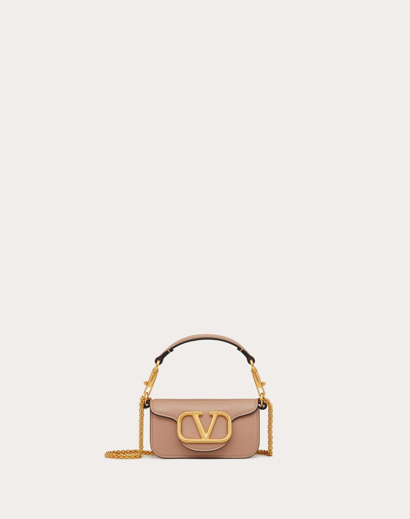VALENTINO GARAVANI LOCÒ MICRO BAG IN CALFSKIN LEATHER WITH CHAIN 1