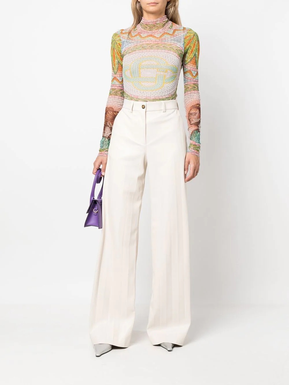 high-waisted wide-leg trousers - 2
