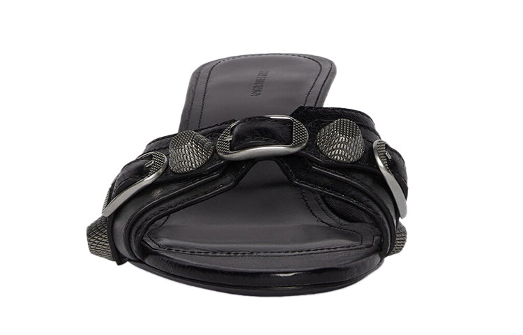 (WMNS) Balenciaga Cagole 50mm Sandals 'Black Arena Lambskin' 694350WAD4E1081 - 3