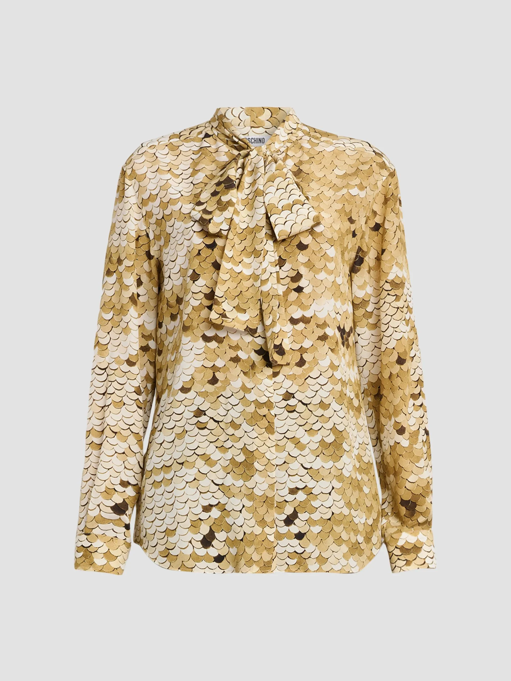 Women's Sequin-Print Silk Top - Multi Gold - 1
