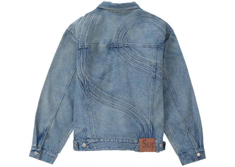 Supreme Supreme S Logo Denim Trucker Jacket Washed Blue outlook