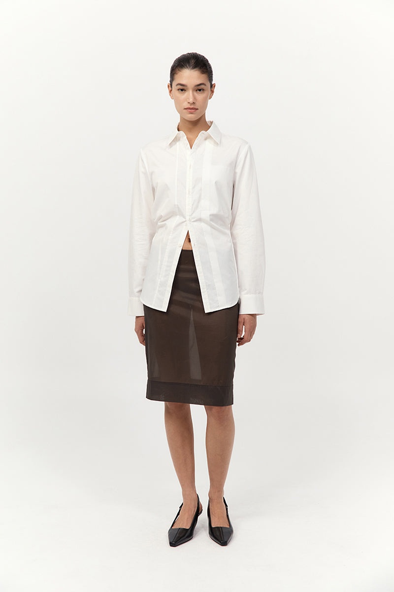 Tie Back Shirt - Off White - 2