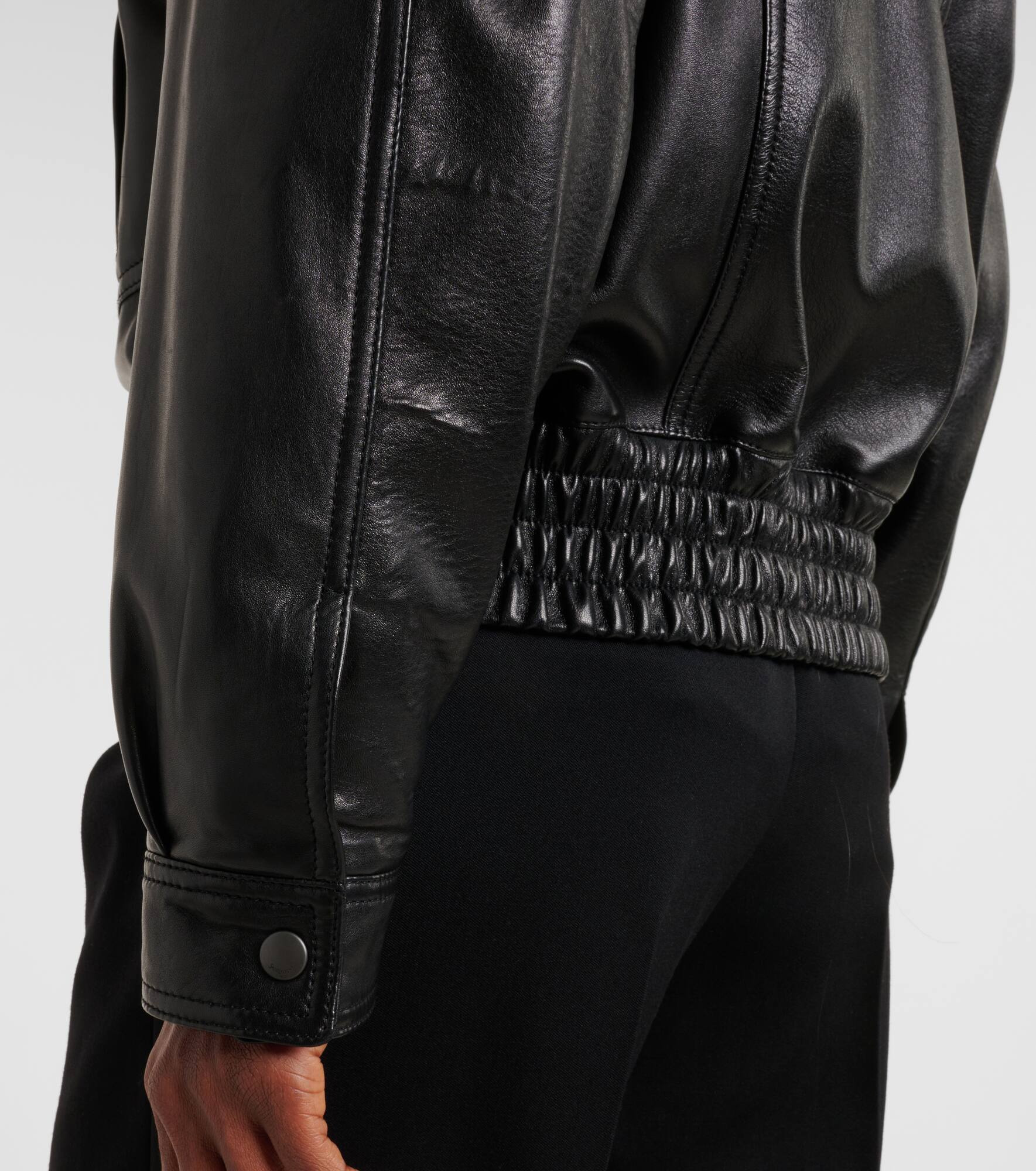 Leather bomber jacket - 6