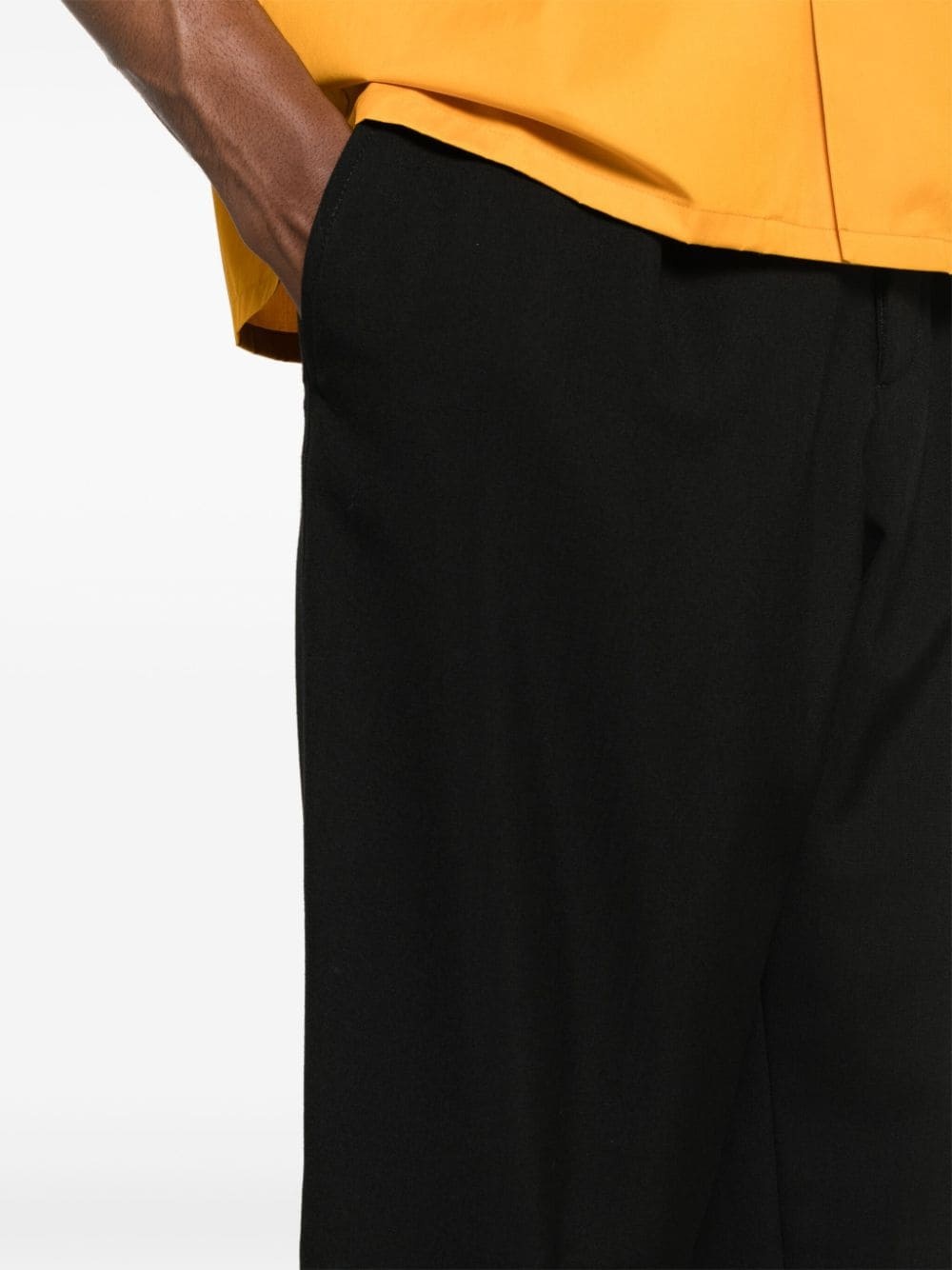 cropped wool tapered trousers - 5