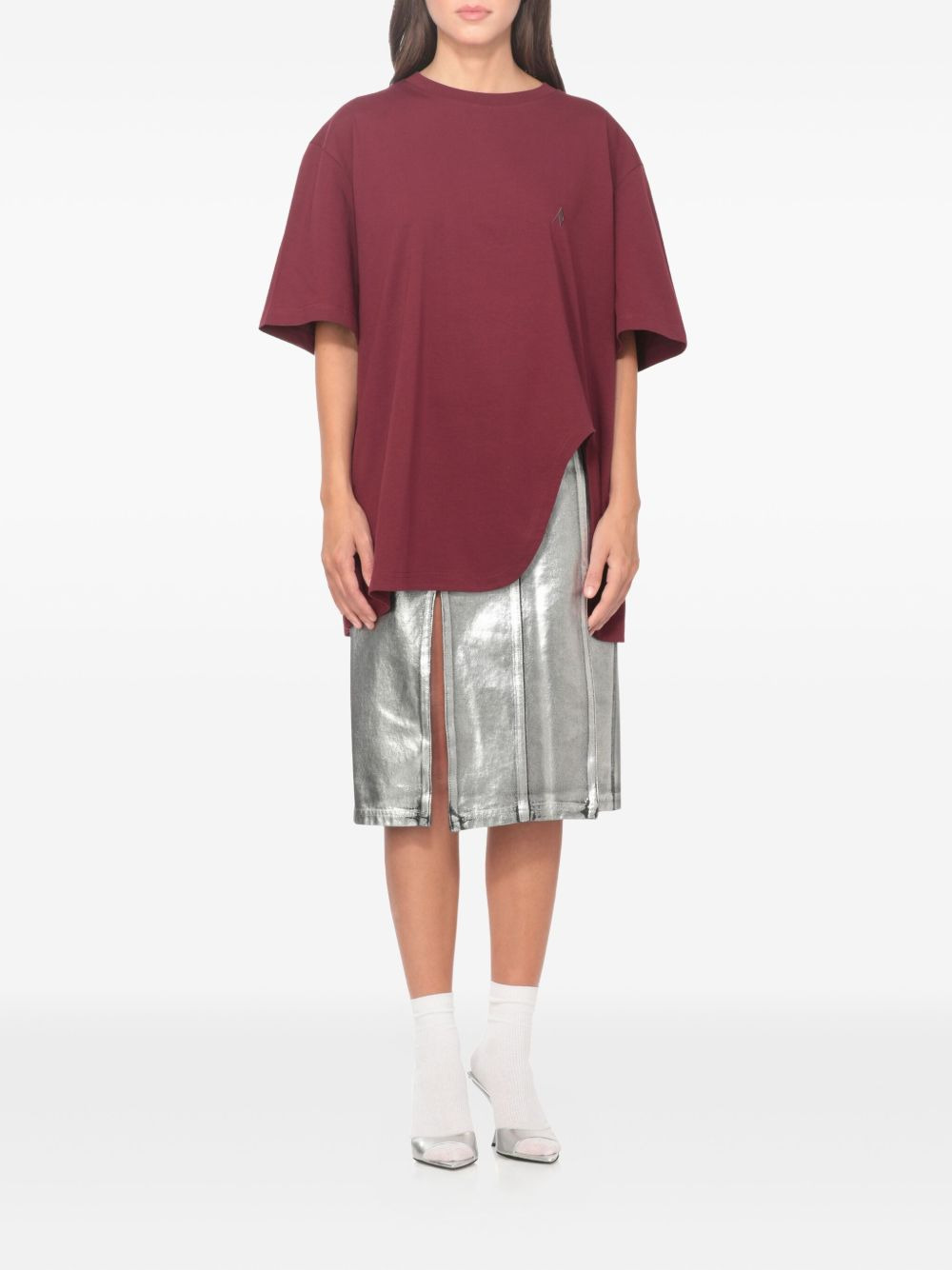 side-split T-shirt - 3