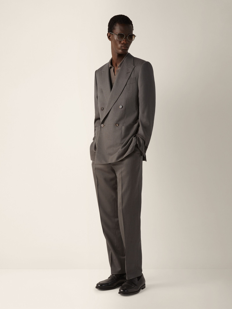 ZEGNA DARK TAUPE 15MILMIL15 WOOL AND SILK JACKET outlook