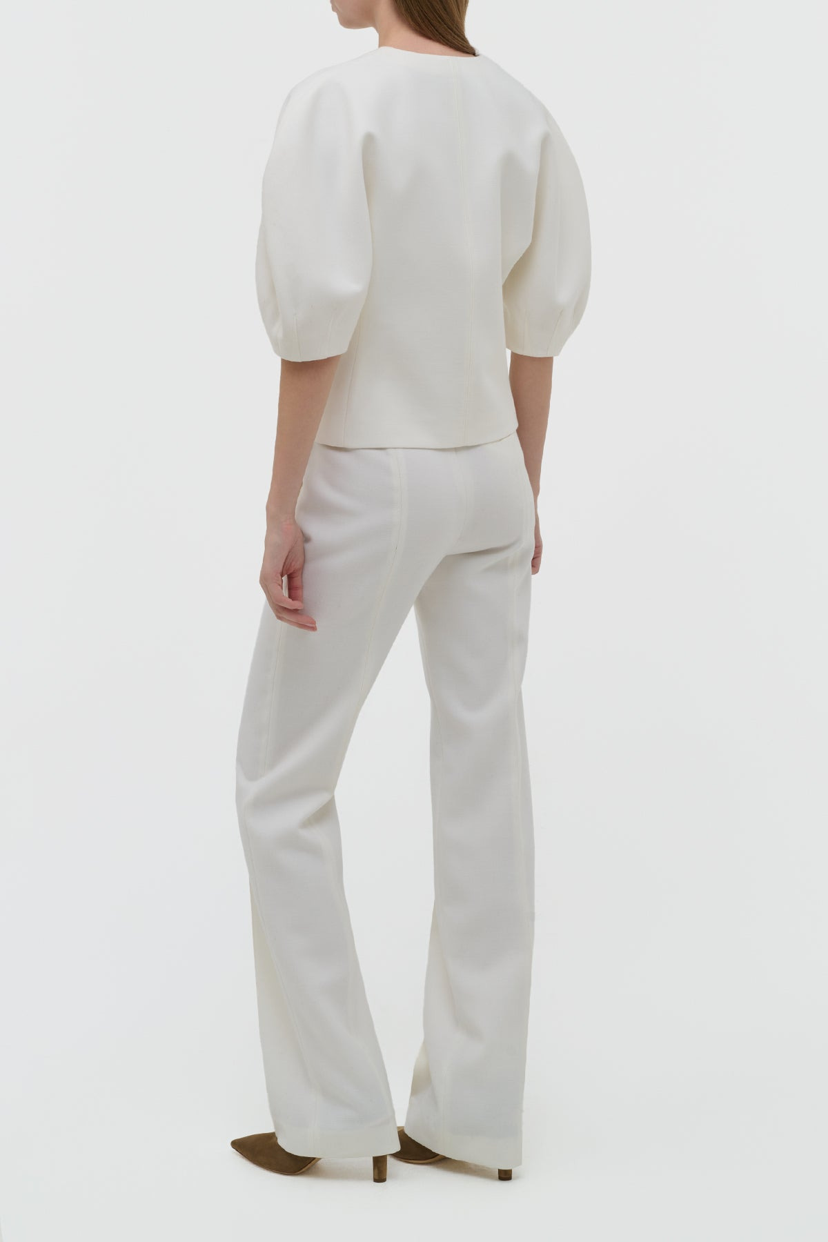Waverly Top in Ivory Recycled Wool - 4
