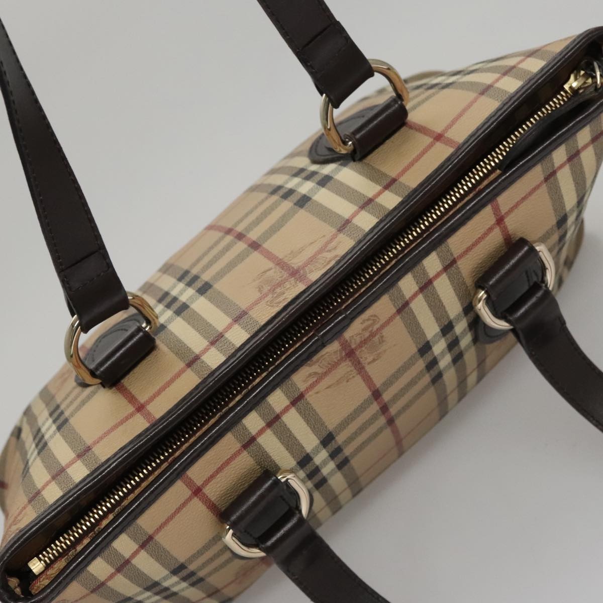 Burberry Nova Check Tote Bag Pvc Leather Beige - 6