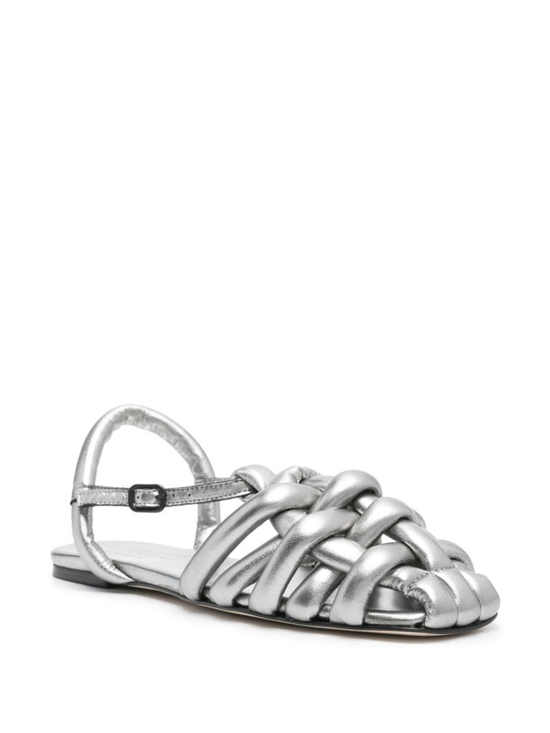 HEREU Cabersa Metallic leather sandals outlook