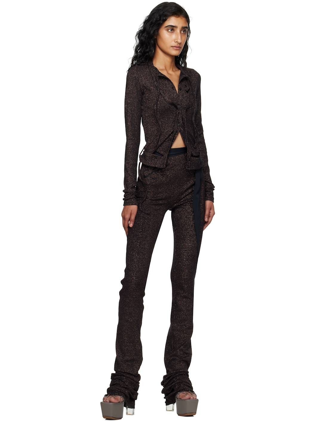 Brown Drape Lounge Pants - 4