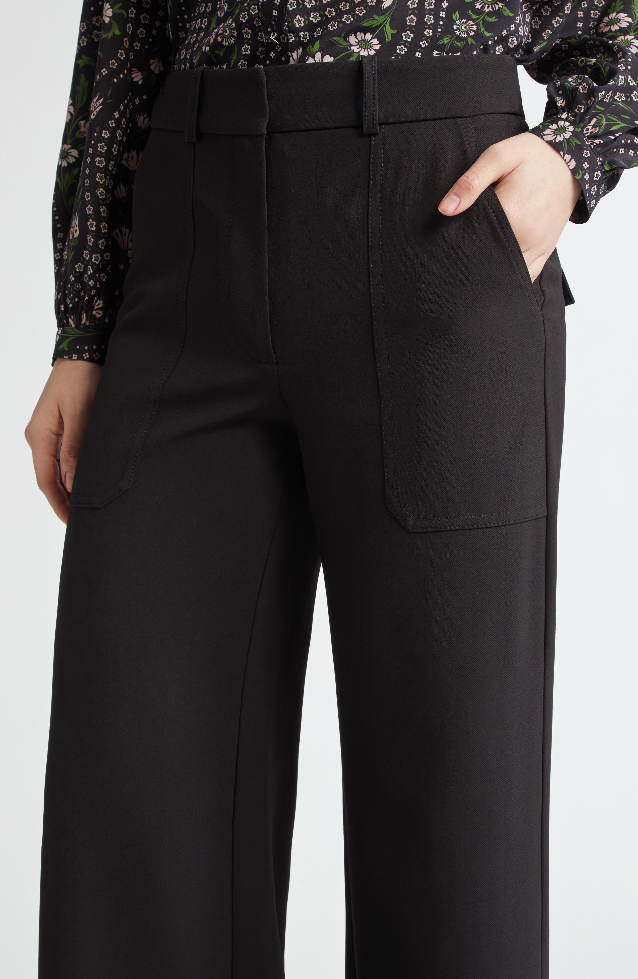 Veronica Beard Cole Wide Leg Pants in Black at Nordstrom - 5