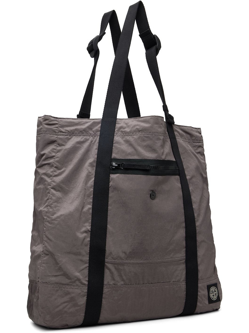 Stone Island Gray 9200012 Coated Nylon Metal ECONYL Tote outlook
