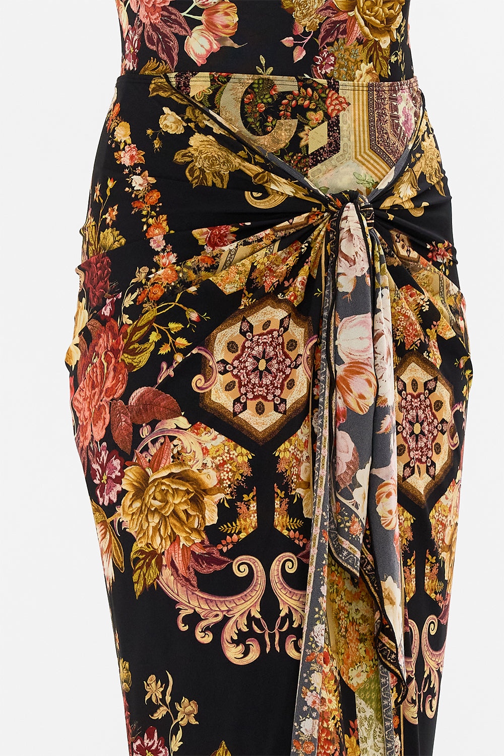 LAYERED LONG SARONG WITH FRONT TIE - 6