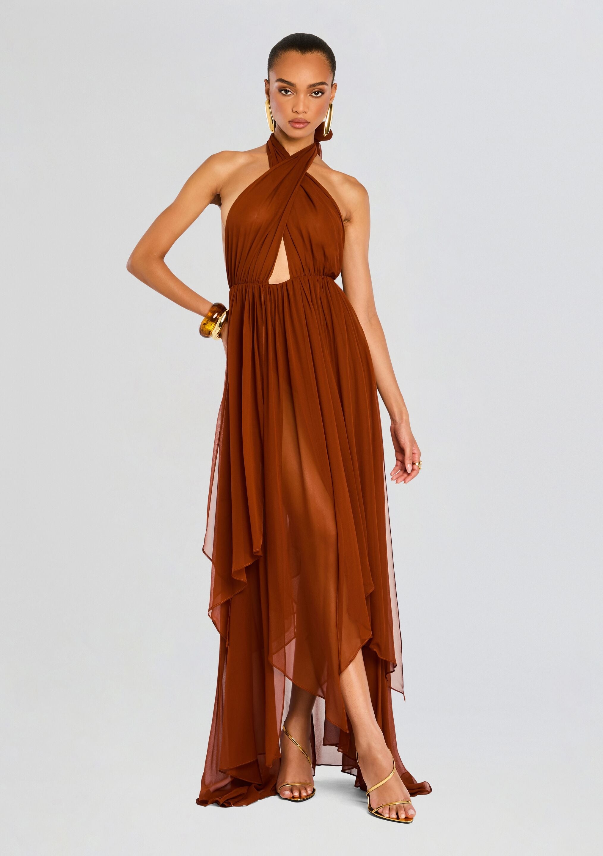 INA SILK CHIFFON DRESS - 5